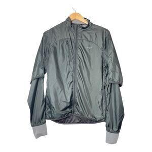 Mizuno Running Jacket  Breath Thermo Womens Size Large Gray Hiking